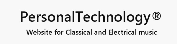 White background, text: PersonalTechnology, website for classical and electrical music